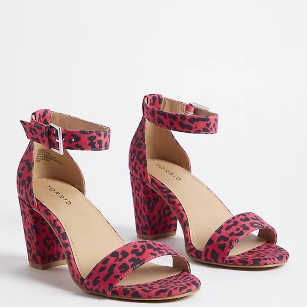 BLOCK HEEL SHOE - LEOPARD HOT PINK (10WW)